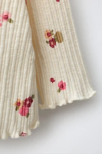 RIBBED FRUIT PRINT T-SHIRT