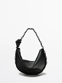 Nappa leather bag with eyelets