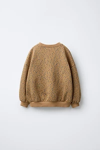 FLORAL SWEATSHIRT WITH LACE POCKET