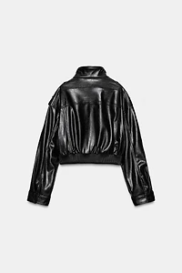 FAUX LEATHER JACKET WITH TABS