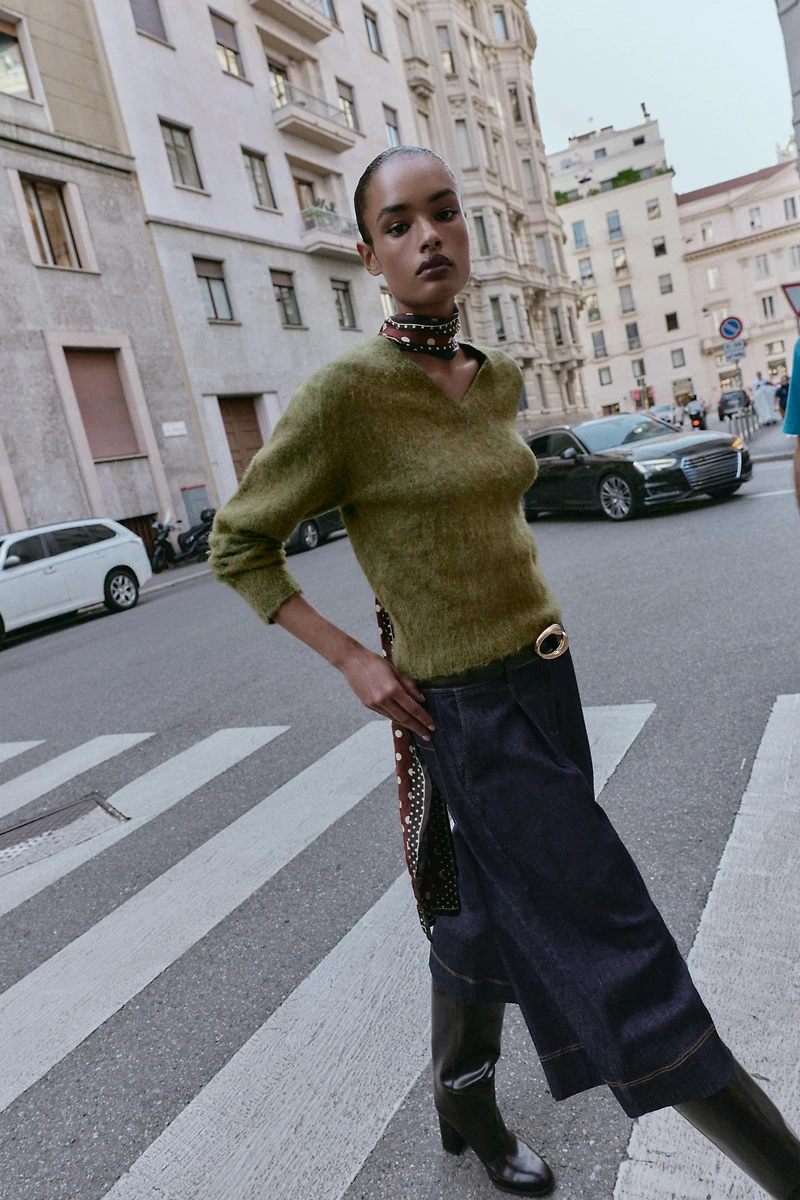 PULL EN MAILLE EFFET BROSSÉ