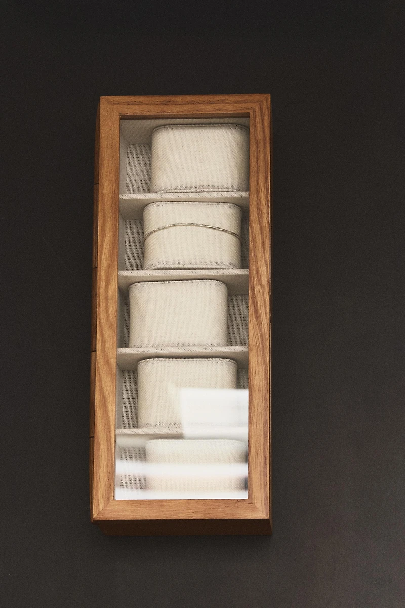 WOODEN JEWELRY AND WATCH BOX