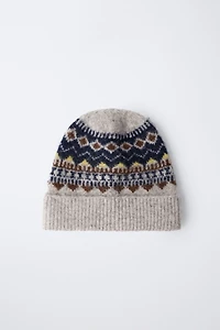 JACQUARD KNIT HAT