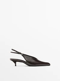 Leather high-heel mules