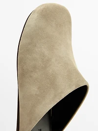 Split suede clogs