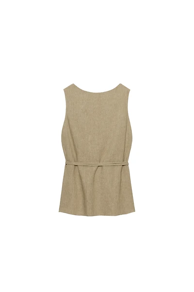 BELTED LINEN TOP ZW COLLECTION