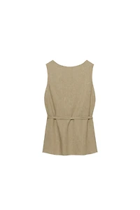 BELTED LINEN TOP ZW COLLECTION