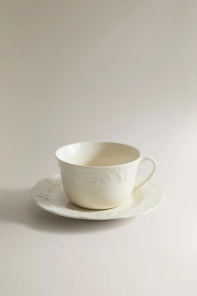 TASSE À THÉ AVEC SOUCOUPE PORCELAINE RAISIN