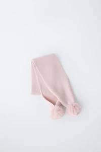 POMPOM KNIT SCARF