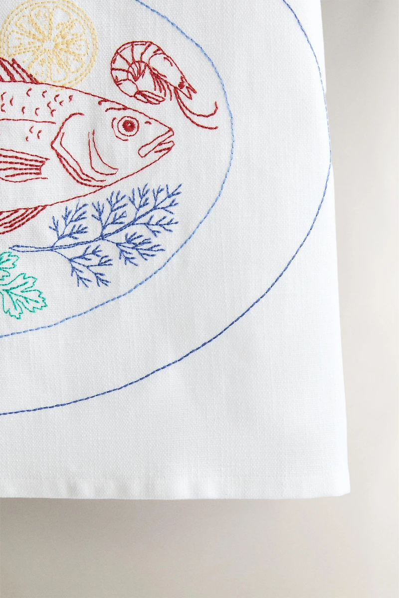 FISH COTTON APRON