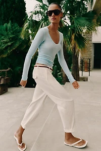 BRAIDED BELT CHINO PANTS