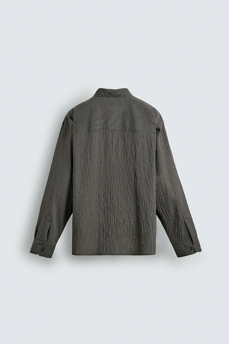 CHEMISE FLUIDE RAYURES EFFET FROISSÉ