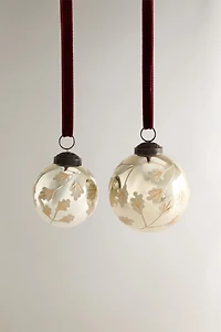 GOLD LEAF BALL CHRISTMAS TREE ORNAMENT