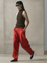 Pantalon volume en lin