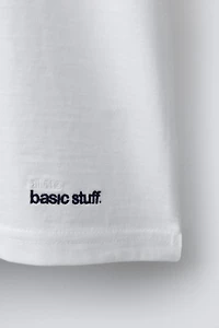 EMBROIDERED TEXT RAGLAN SLEEVE T-SHIRT