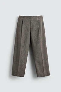 PLAID RELAXED FIT PANTS