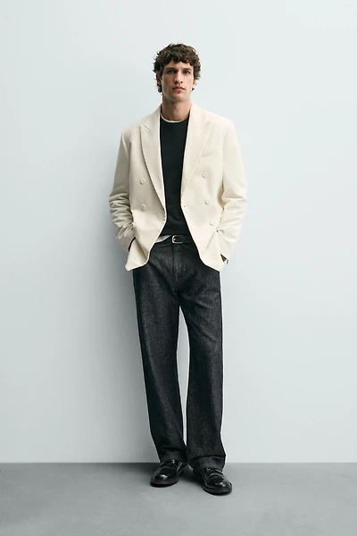 DOUBLE BREASTED CORDUROY BLAZER