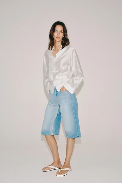 BERMUDA EN JEAN TAILLE MOYENNE ZW COLLECTION