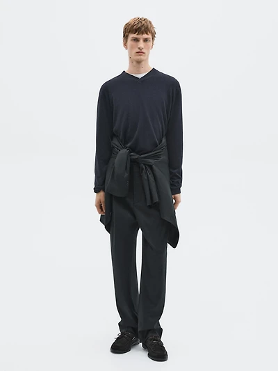 Wool and cashmere knit V-neck sweater - LIMITED