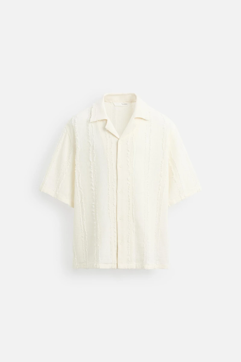 JACQUARD FRAYED SHIRT