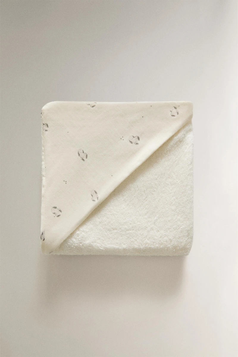 SERVIETTE DE BAIN CAPUCHE BÉBÉ LAPINS