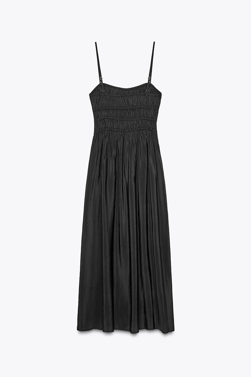 FLOWY ELASTIC MIDI DRESS