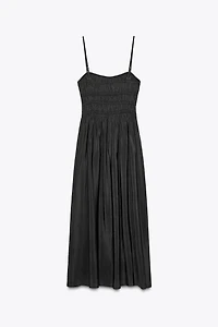 FLOWY ELASTIC MIDI DRESS
