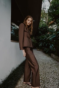 SATIN SLIM FIT PANTS