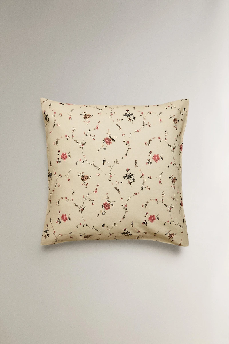 TAIE D’OREILLER COTON LIN FLEURS | KATHARINE POLE