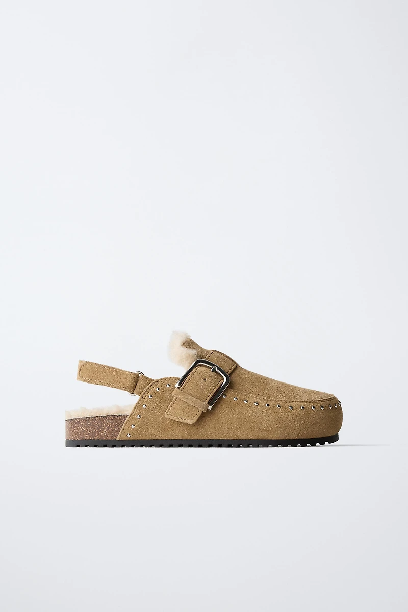 LINED LEATHER CLOGS