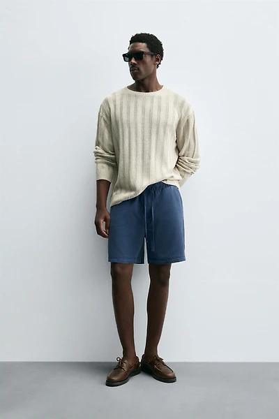 RELAXED FIT LYOCELL-COTTON SHORTS