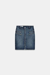 TRF ZIPPER DENIM SKIRT