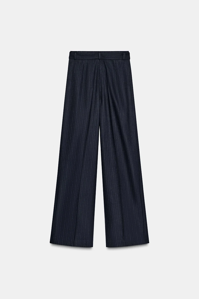 PINSTRIPE BELTED PANTS ZW COLLECTION