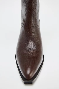 LEATHER ANKLE BOOTS