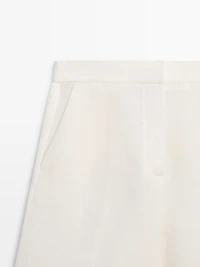 Long linen Bermuda shorts