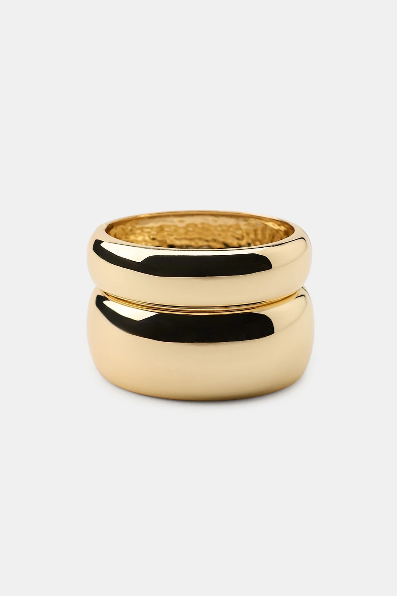 PACK OF 2 RIGID METAL BRACELETS