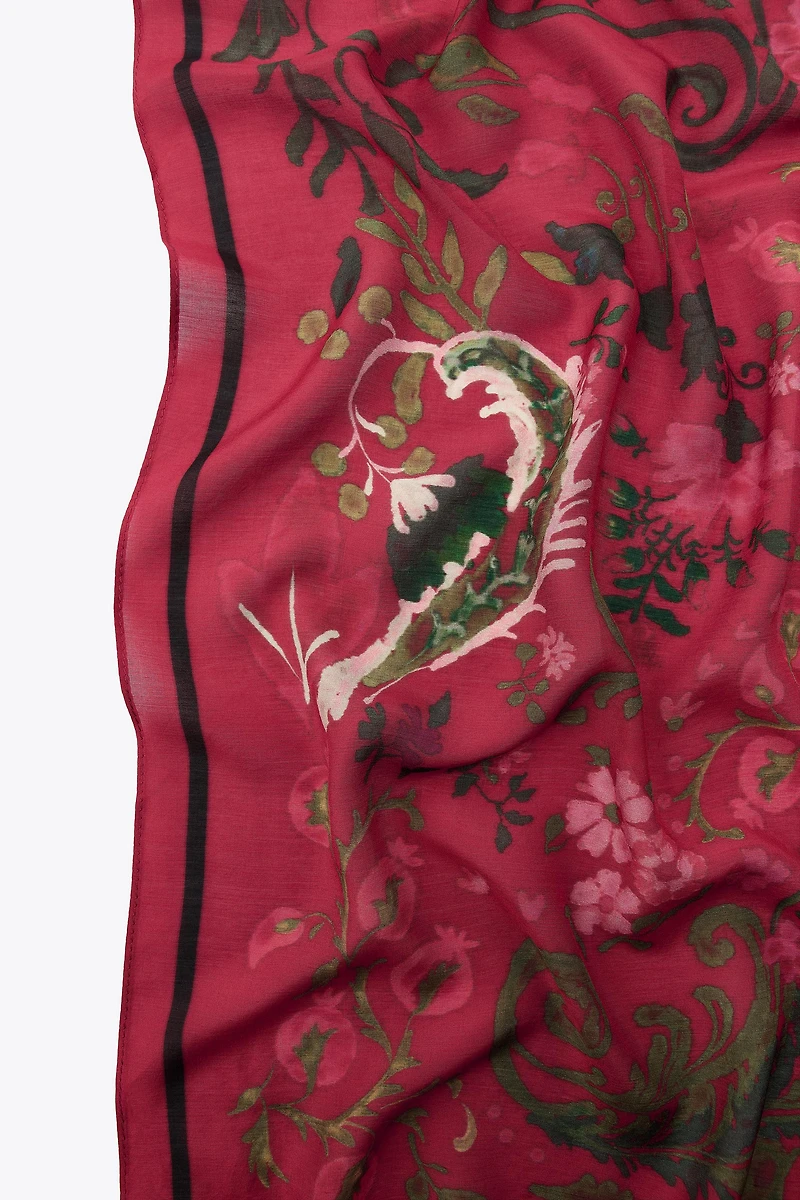SILK BLEND PRINTED SCARF