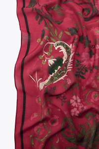 SILK BLEND PRINTED SCARF