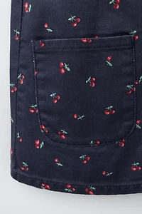 CHERRY TWILL PINAFORE DRESS