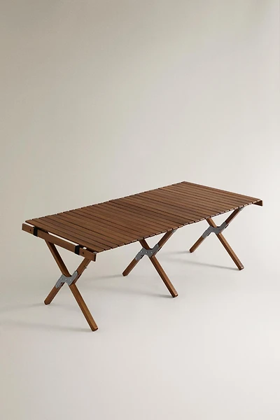 FOLDABLE BEECH WOOD CAMPING TABLE