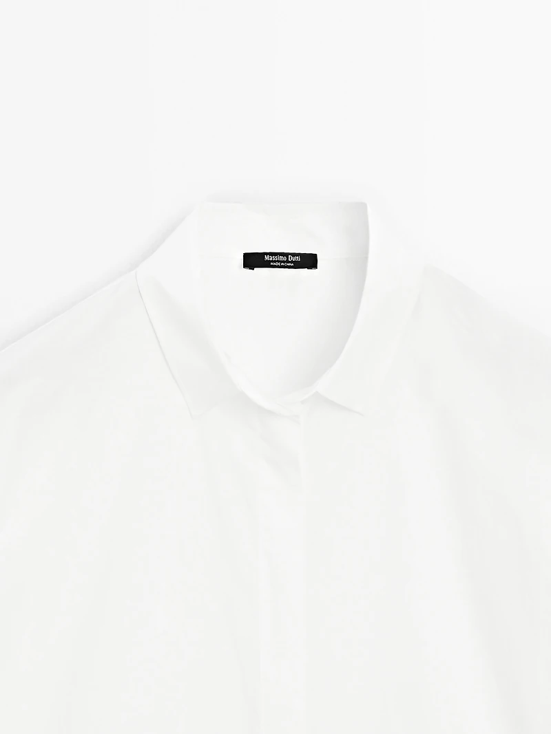 Chemise popeline boutons dissimulés