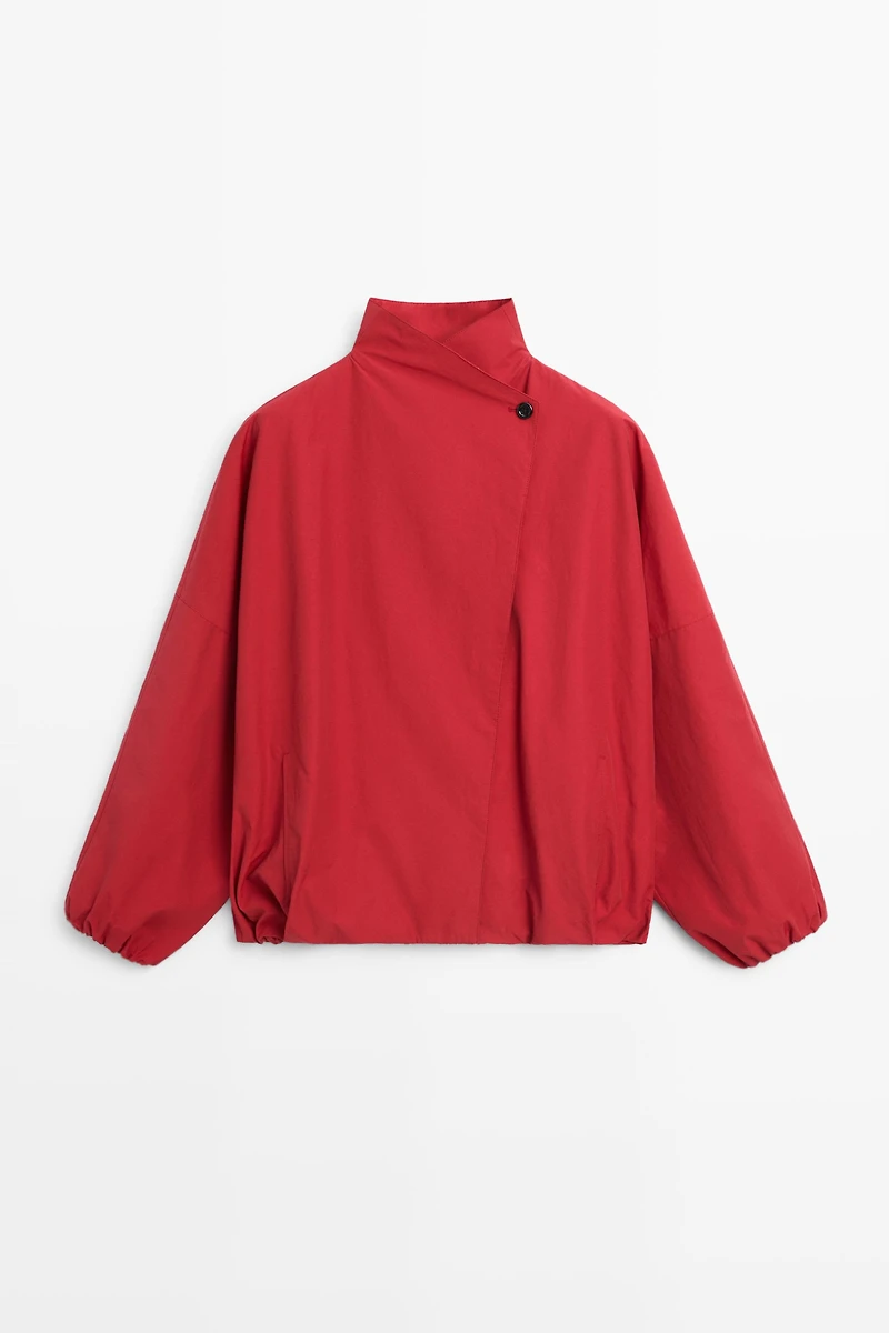 Veste technique à bouton latéral en coton