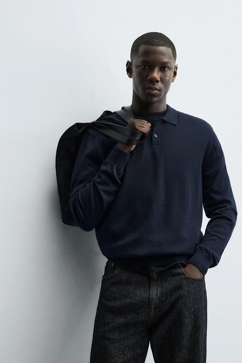 POLO EN MAILLE 100 % LAINE