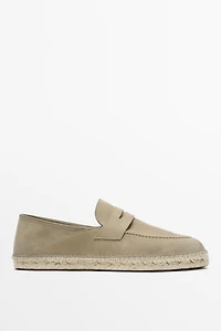 Suede penny strap espadrilles