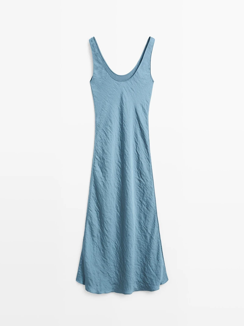 Long flowing satin dress