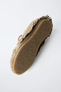 FRINGED LEATHER LOAFERS