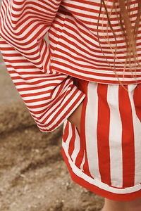 LIMITED EDITION STRIPED CROPPED T-SHIRT WITH POCKET