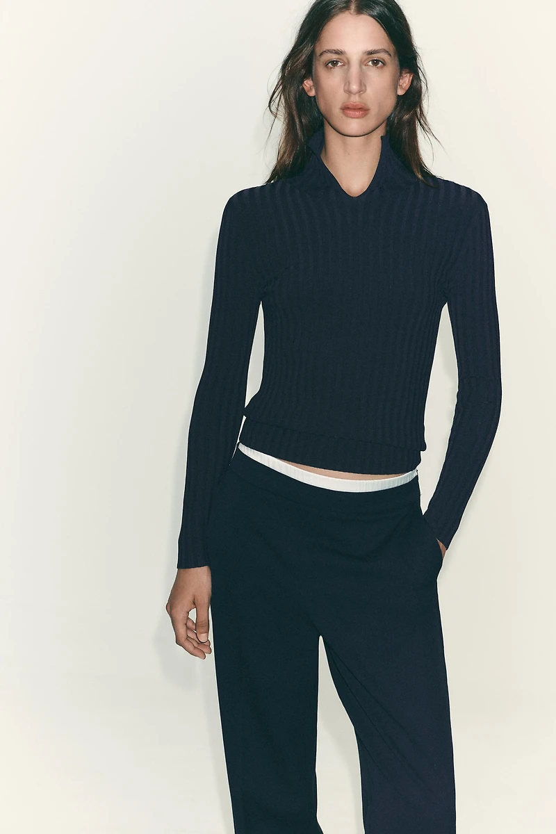 DOUBLE WAIST STRAIGHT LEG PANTS
