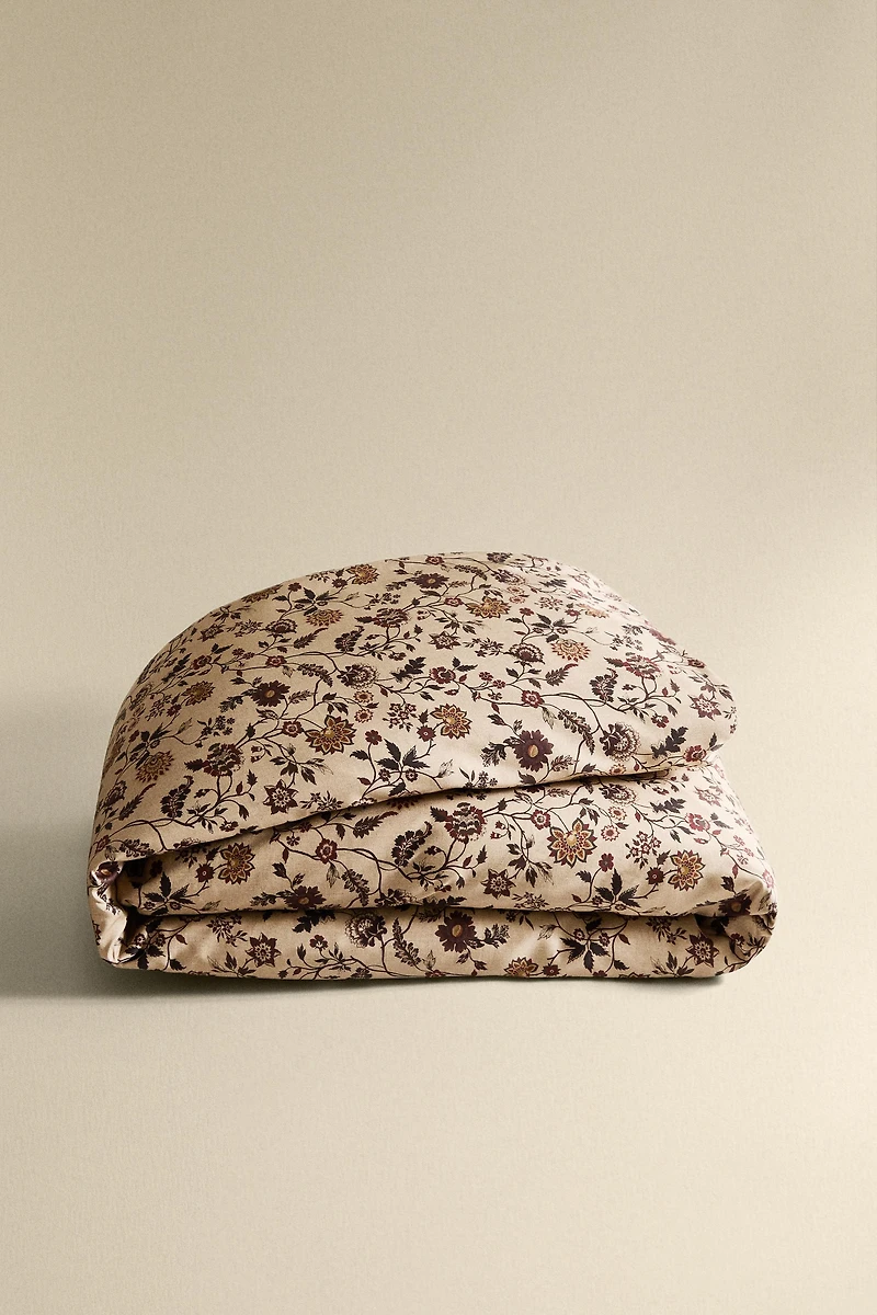FLORAL PRINT SATEEN DUVET COVER
