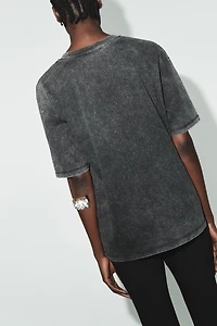WASHED EFFECT SPARKLY T-SHIRT